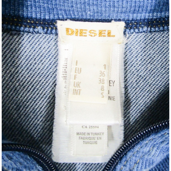 Diesel Jacket Womens Size Small Blue Denim Stretch Zip Up Y2K - Picture 5 of 10